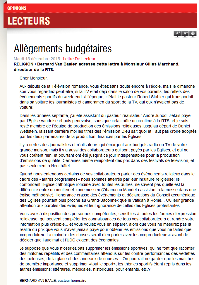 2015-12-15 Allégements budgetaires (Le Courrier)